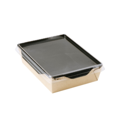 Салатник бумажный «Black Edition» OPSALAD 400 мл КРАФТЧЕРНЫЙ с пластиковой крышкой OSQ Салатник бумажный «Black Edition» OPSALAD 400 мл КРАФТЧЕРНЫЙ с пластиковой крышкой OSQ