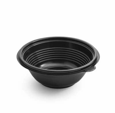 Миска ПП 350 мл d-144 черная без крышки Протэк